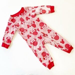 Disney Minnie Mouse fleece zip up baby jumpsuit